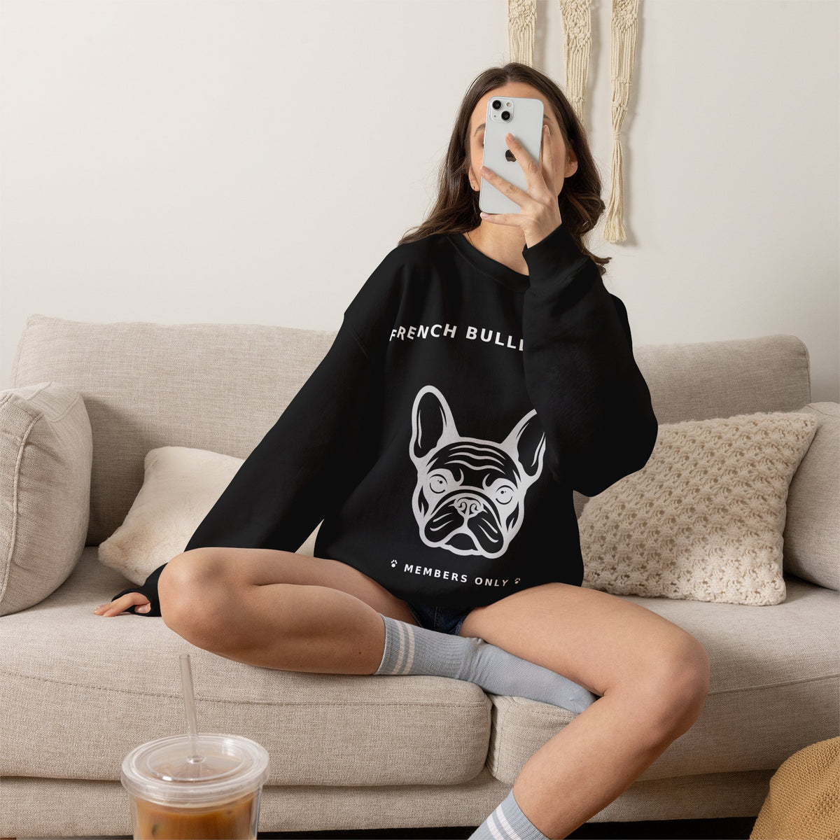 French Bulldog Club Crewneck Sweatshirt — Black Edition