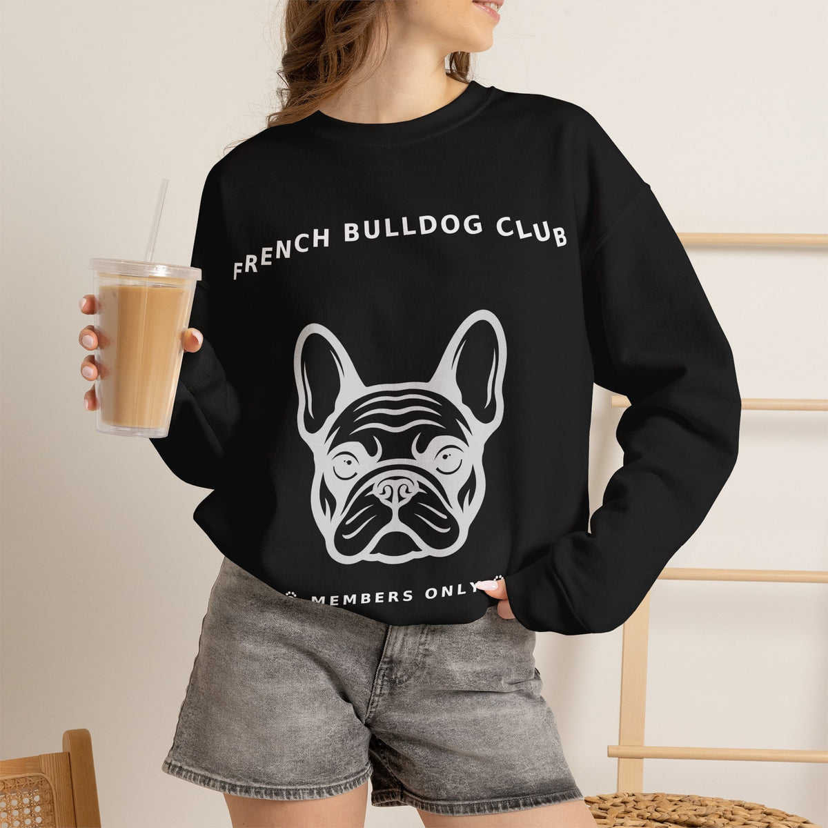 French Bulldog Club Crewneck Sweatshirt — Black Edition